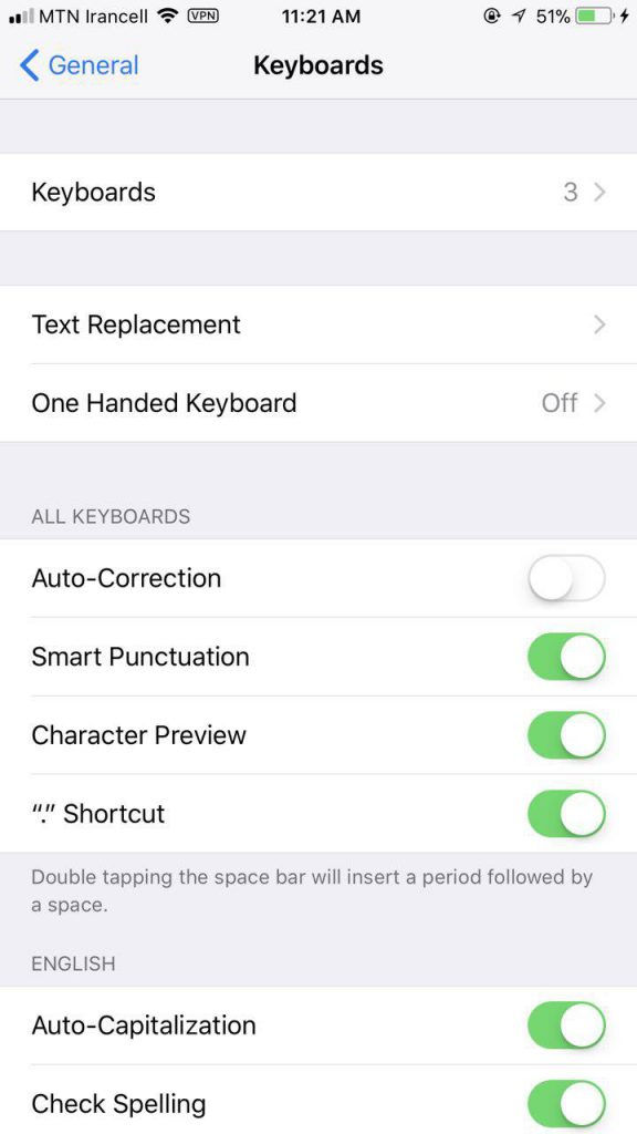 آموزش فعال کردن کیبورد فارسی در iOS 11